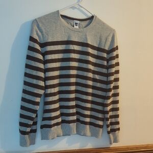 GAPSTRETCH  Women's Sweater in Gray and Brown  Stripes Size Large
